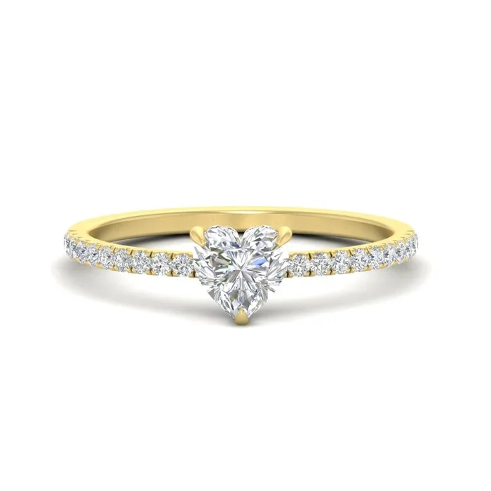 Heart Shaped Pave Underhalo engagement ring