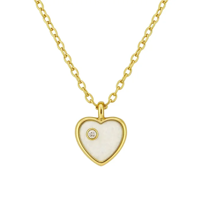 Heart + Solitaire | Opal Necklace