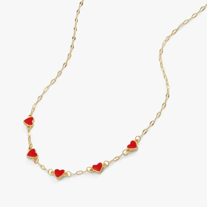 Hearts Chain Necklace, Adjustable