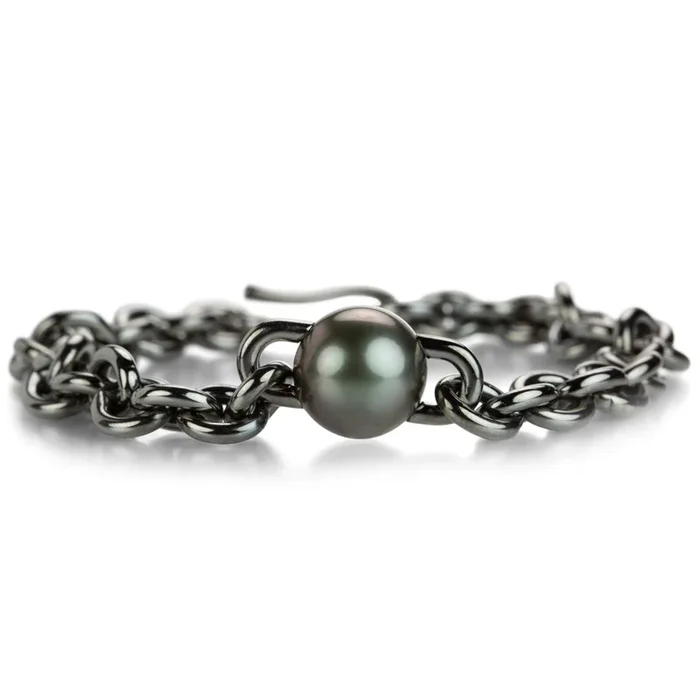 Heavy Link Tahitian Pearl Bracelet
