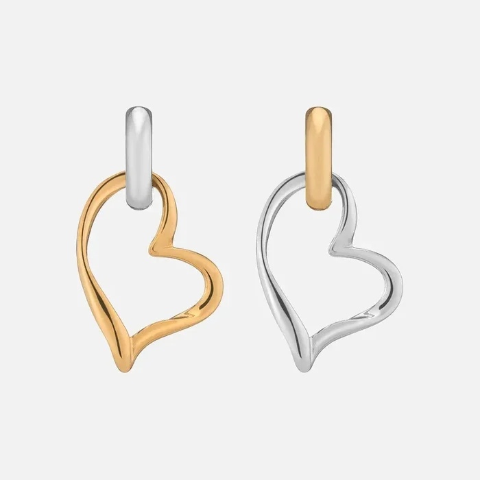Heavy Metal Heart Earrings