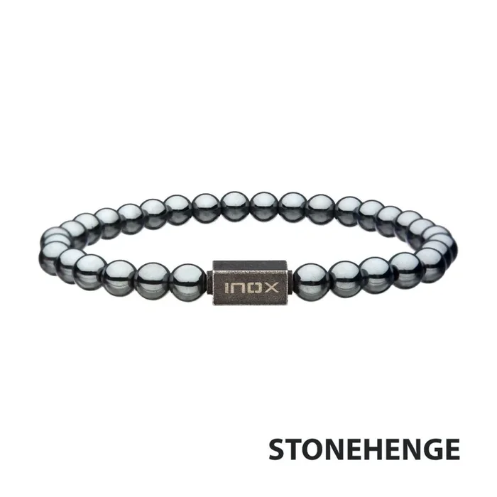 Hematite Gemstone Stretch Bead Bracelet