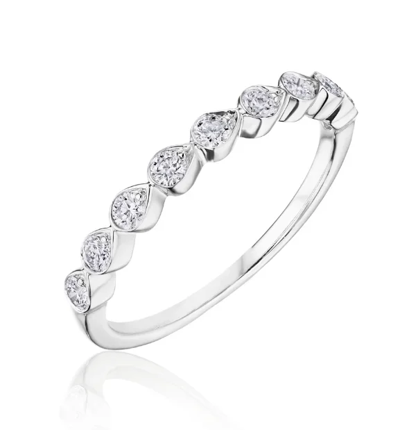 Henri Daussi Half Anniversary Diamond Wedding Ring in 14K Rose Gold (0.26ctw)