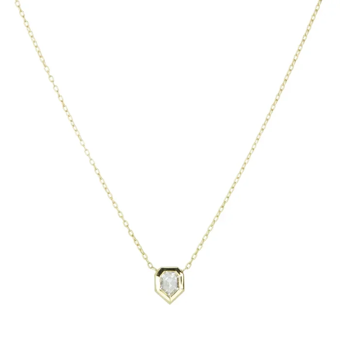 Heptagon Diamond Pendant Necklace