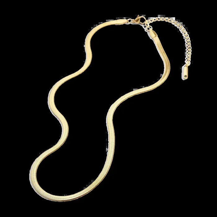 Herringbone Gold Chain Necklace