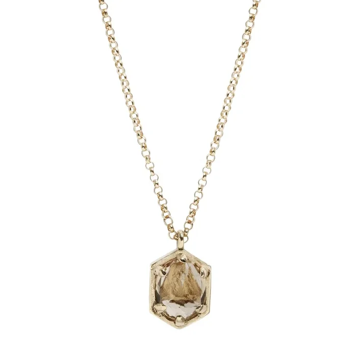 Hexagon Champagne Necklace