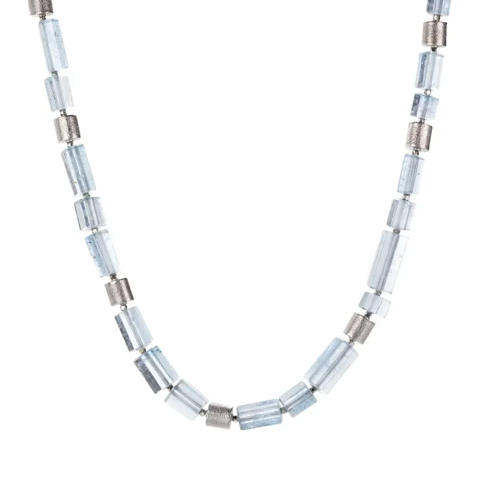 Hexagonal Aquamarine Necklace