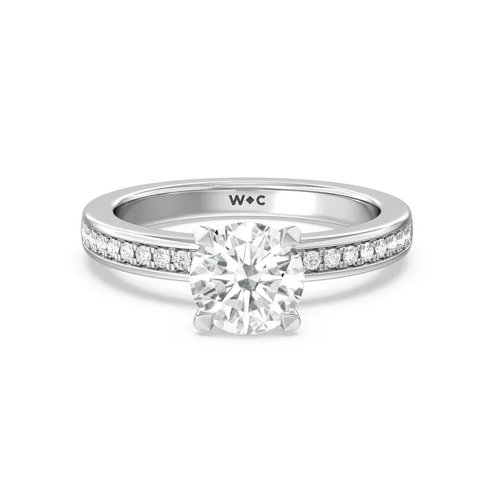 Hidden Accent Double Halo Engagement Ring
