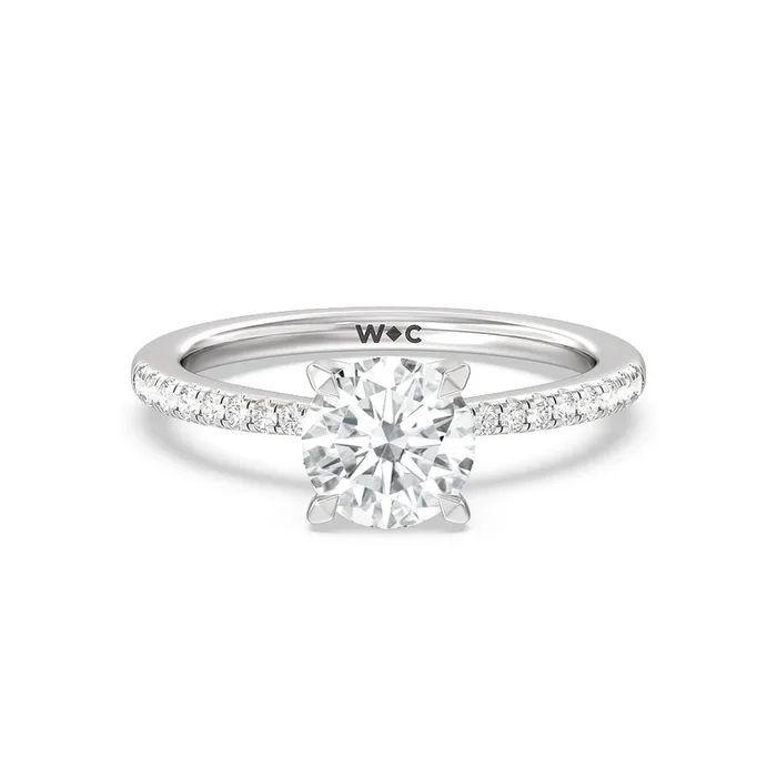 Hidden Heart Pave Engagement Ring