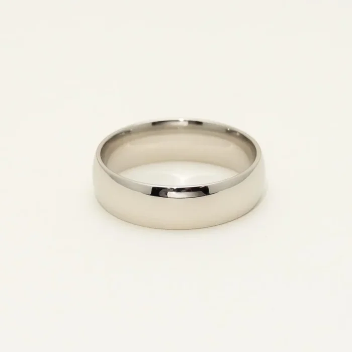 High Polish Wedding Band in Platinum (6mm)