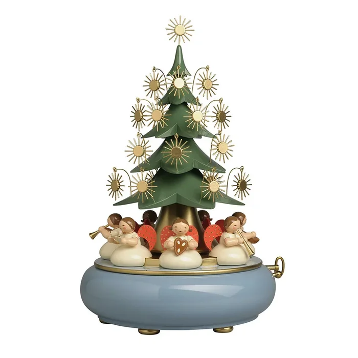 Holiday Tree with Angels Music Box