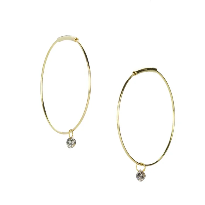 Hoops with Cognac Diamond Drops