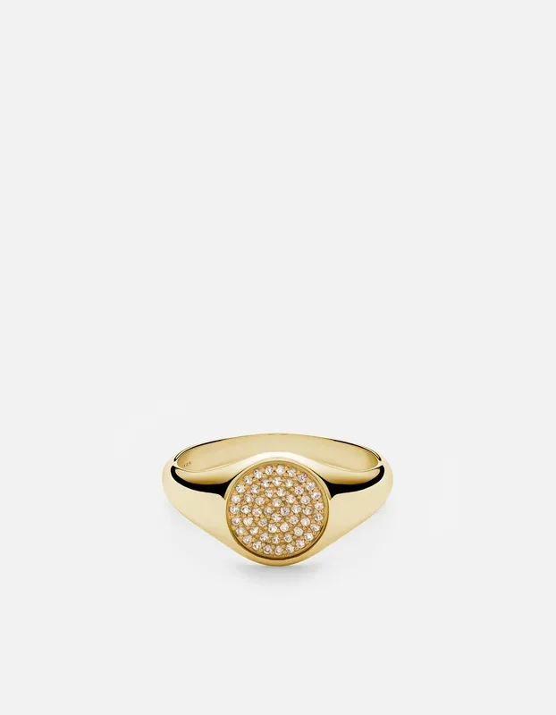 Horizon Signet Ring, Gold Vermeil/Sapphire