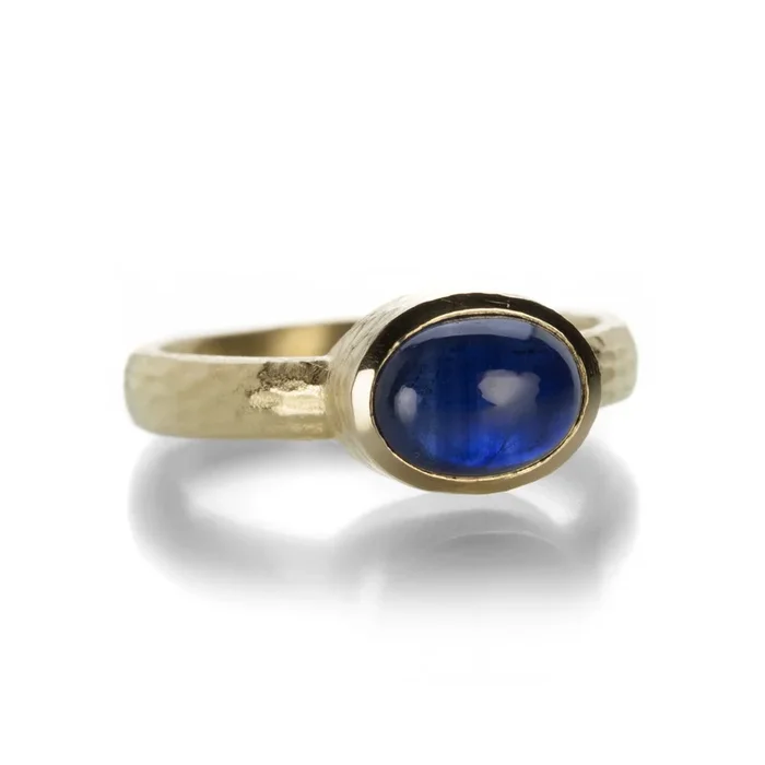 Horizontal Blue Sapphire Ring
