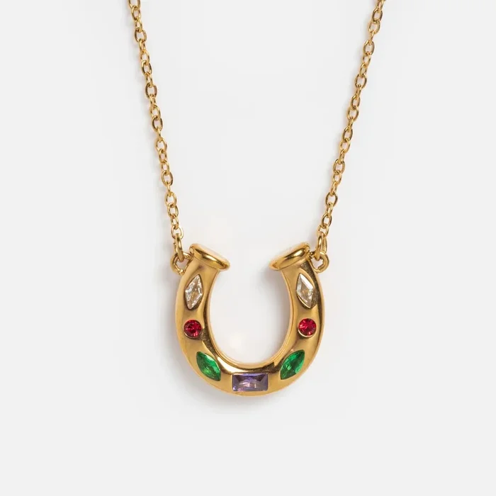 Horseshoe Gem Necklace
