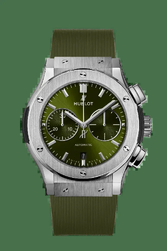 Hublot Classic Fusion Chronograph with Green Dial in Titanium 45mm