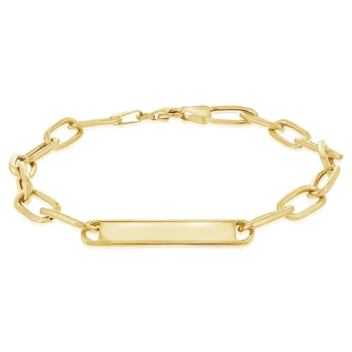ID Bar Paperclip Chain Bracelet