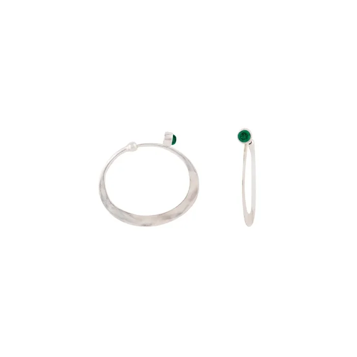 Illusion Hoops in Emerald & Silver – Small