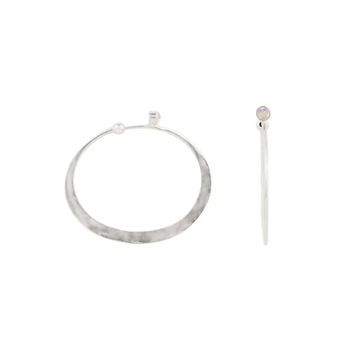Illusion Hoops in Opal & Silver – Large