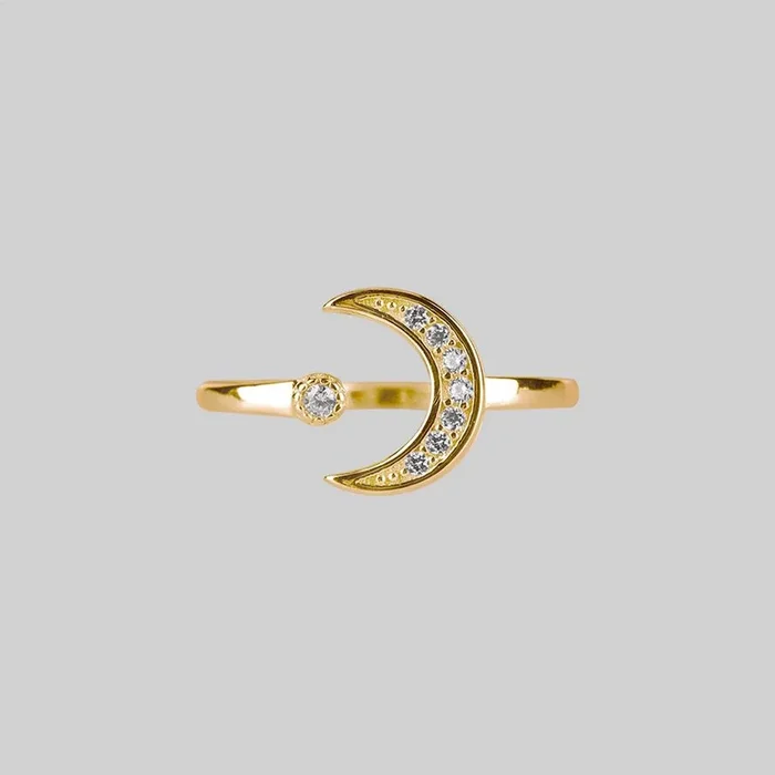 INDU. Moon & Star Gold Ring