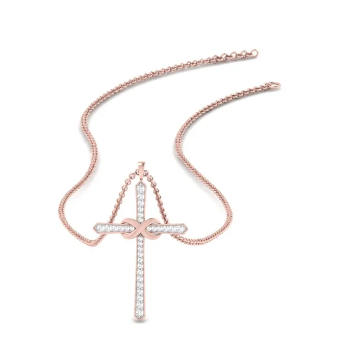 Infinity Symbol Diamond Cross Pendant
