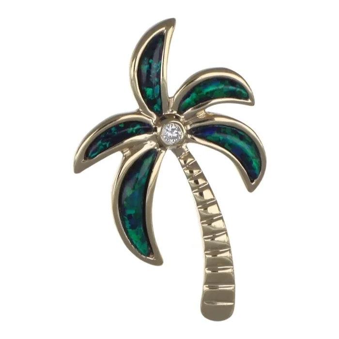 Inlay Opal Pendant (Inlay Opal White Diamond 0.02 cts.)