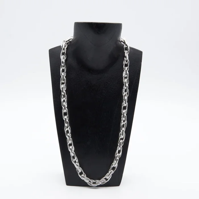 Interlocking Oval Link Sterling Silver Necklace