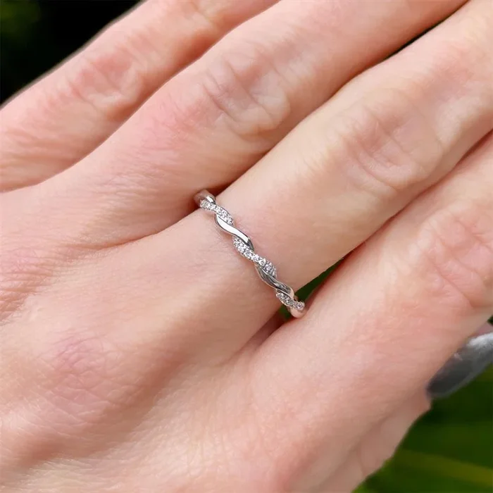 Intertwined Diamond Band in 14k White Gold