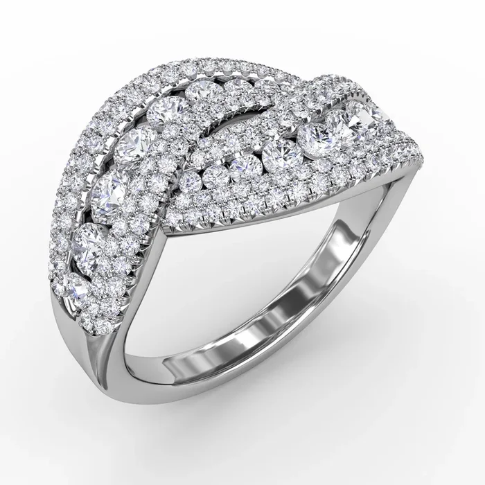 Intertwining Twisted Diamond Ring