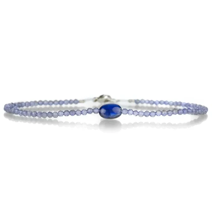 Iolite and Kyanite Beaded Bracelet