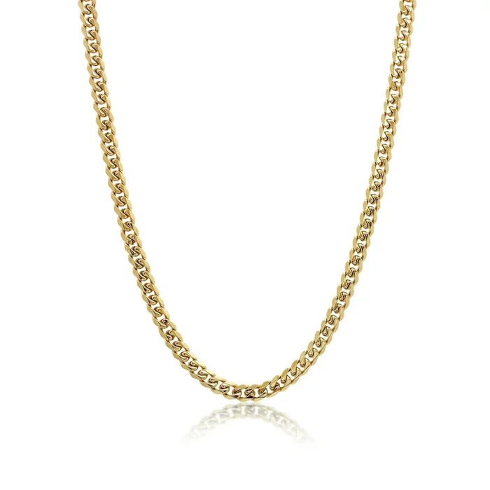 Italgem Men’s 22″ 7.7mm Steel Curb Chain Necklace