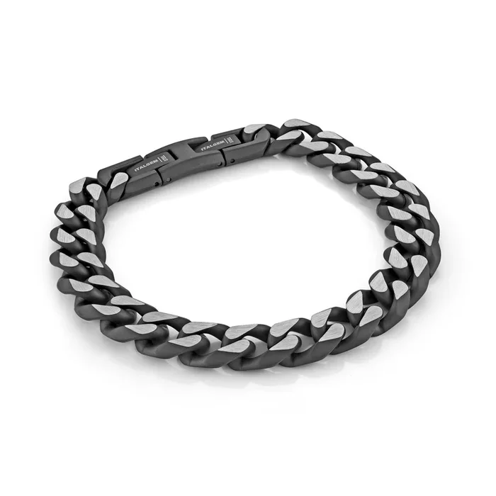 Italgem Men’s 8.5″ 11mm IP Steel Curb Link Bracelet