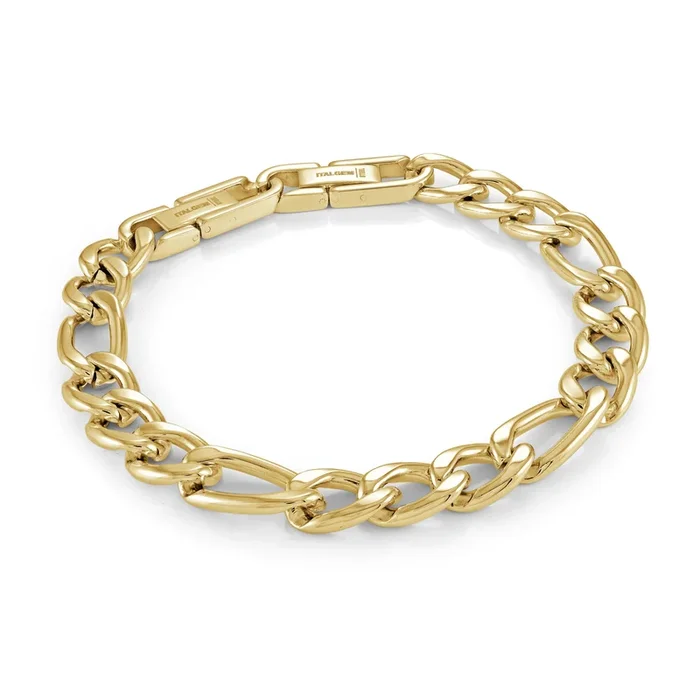 Italgem Men’s 8.5″ 9.5mm Steel Figaro Bracelet
