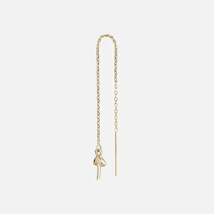 Itty Bitty Threader Earring, Mushroom