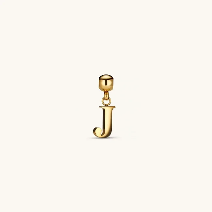 J Classic Initial Charm Gold