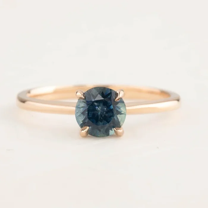 Jane Ring – 1.09ct Teal-Blue Montana Sapphire, 14k Rose Gold (One of a kind)