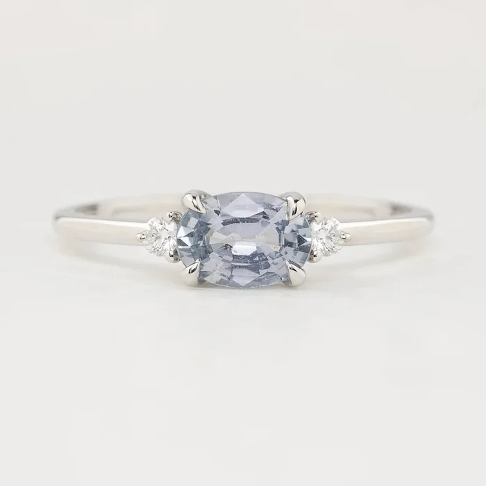 【即日配送】エミリーリング ・0.83ct・非加熱マダガスカル産グリーンサファイア・K14WG