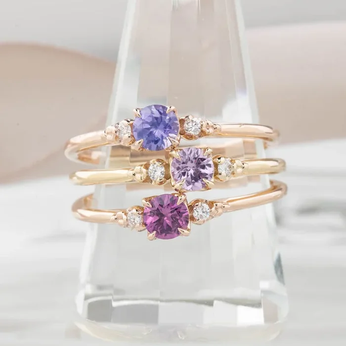 【即日配送】エステルリング ・0.35ct・非加熱ウンバ産ピンクサファイア・K14RG