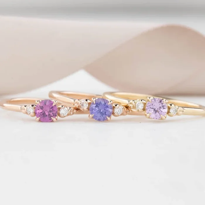 【即日配送】エステルリング ・0.35ct・非加熱ウンバ産ライトピンクサファイア・K14YG