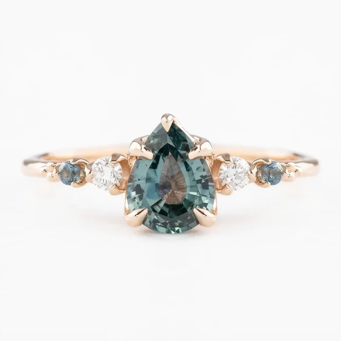 【即日配送】エステルリュックスリング ・1.13ct・非加熱マダガスカル産ライトブルーサファイア・K14RG