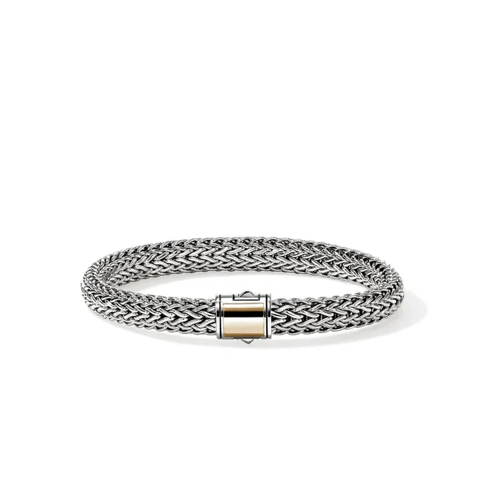 John Hardy Icon Bracelet in Sterling Silver and 14kt Yellow Gold