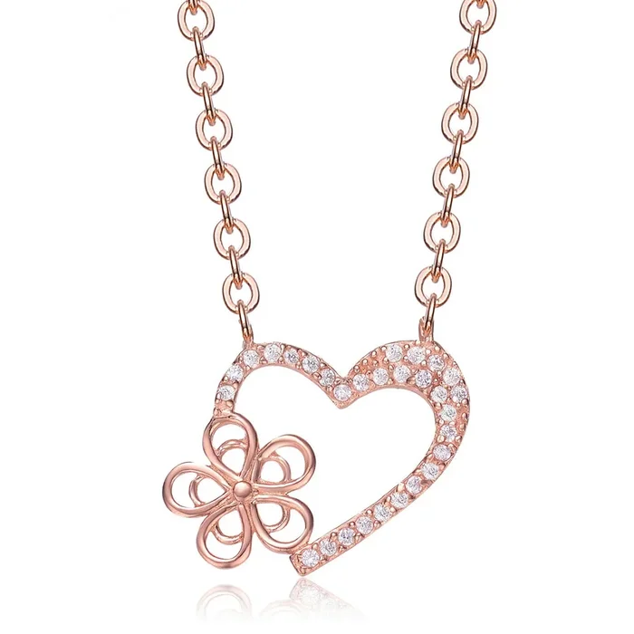 Juliette Heart and Flower Necklace