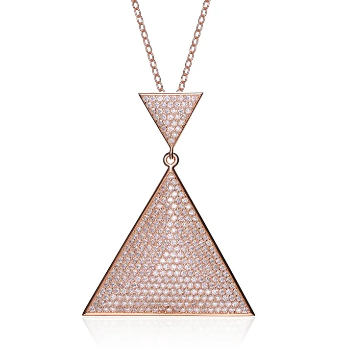 Justine Pavé Triangle Pendentif Necklace