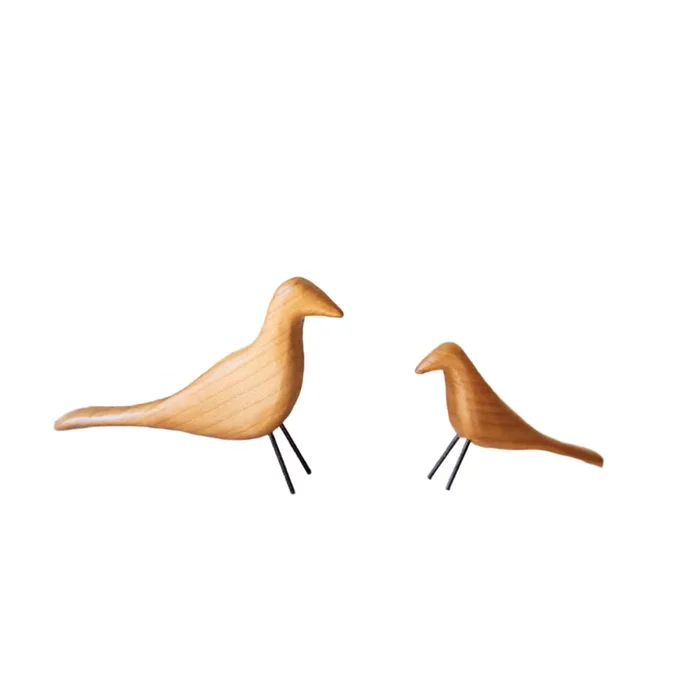 Kalalou Carved Wood Birds – Set of 2
