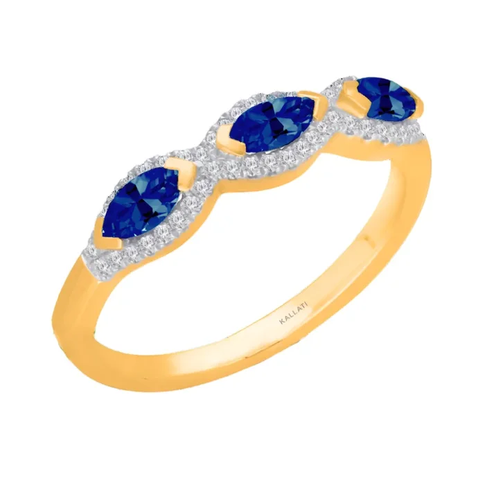 Kallati Sapphire Diamond Halo Band