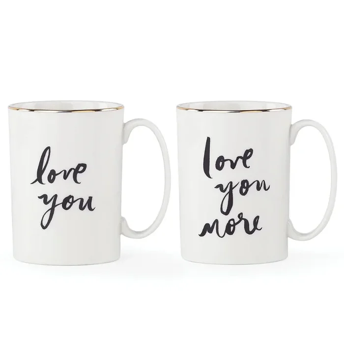 Kate Spade Bridal Party “Love You” and “Love You More” 2-piece Mug Set