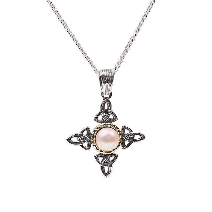 Keith Jack Aphrodite Cultured Freshwater Pearl Necklace in Sterling Silver and 10kt Yellow Gold