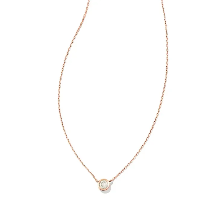 Kendra Scott Audrey 14k Rose Gold Pendant Necklace in .15ct White Diamond