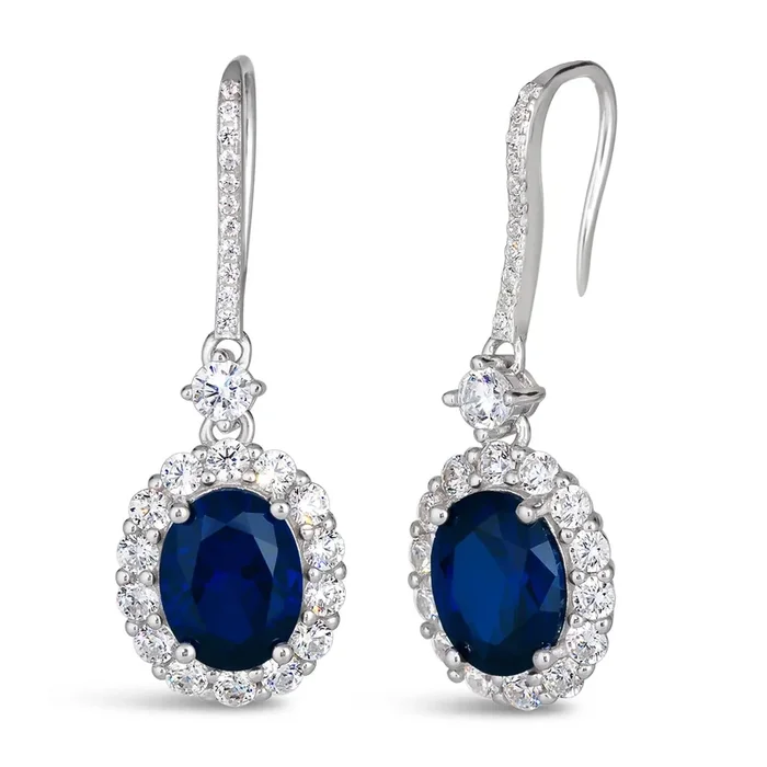 Kennedy Crystalline Earrings in Blue Sapphire
