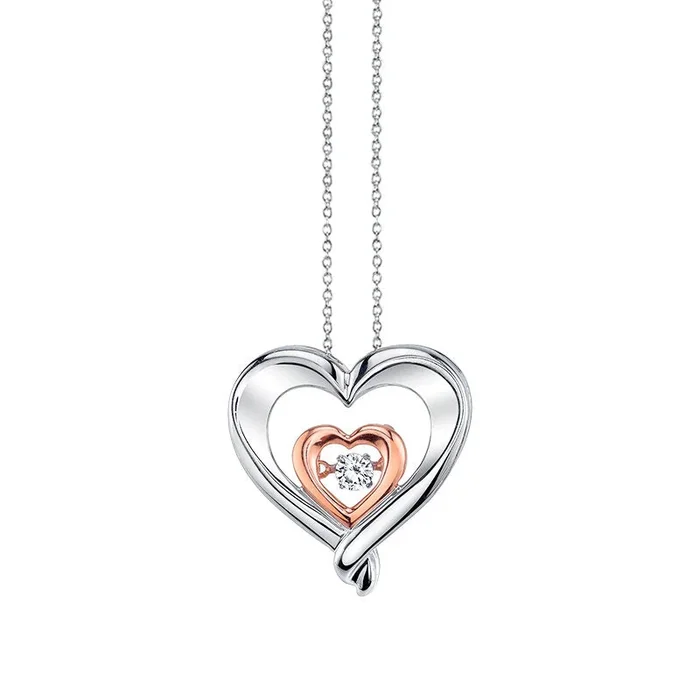 Kissing Hearts® Diamond Heart-in-Heart Pendant